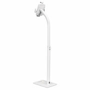 Manhattan Floor Stand (Anti theft) for Tablet and iPad, Universal, 360° Rotation, Tilt +20° to -110°, White, Lockable, Tablets 7.9" to 11", Height adjustable 790 to 1190mm,Extendable clamps: height 200 to 246mm/width 129 to 181mm,Can be bolted to floor (p