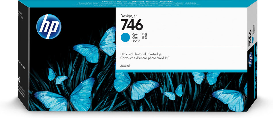 HP 746 300-ml Cyan DesignJet Ink Cartridge