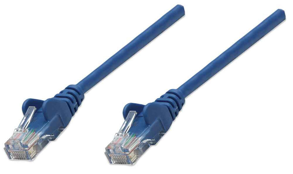Intellinet Network Patch Cable, Cat6, 5m, Blue, CCA, U/UTP, PVC, RJ45, Gold Plated Contacts, Snagless, Booted, Lifetime Warranty