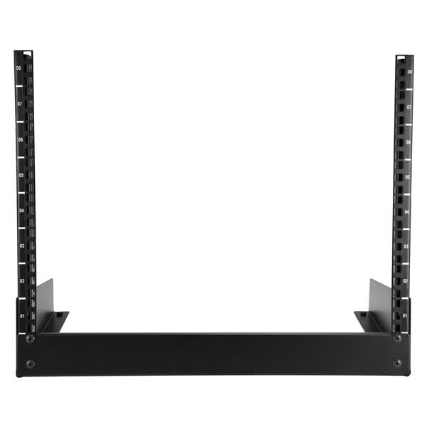 StarTech.com 2-Post 8U Desktop Server Rack, Small Open Frame 19in Computer Rack, Compact Network Rack for AV / Studio / Data / IT Equipment - Free Standing Two-Post Home/Office Rack