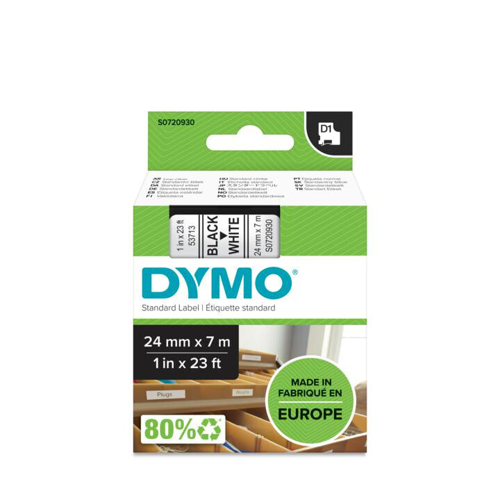 DYMO D1 Standard - Black on White - 24mm