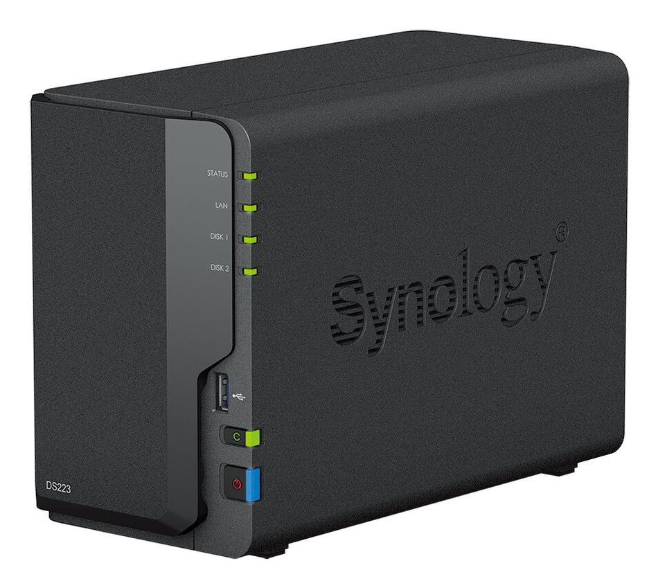 Synology DiskStation DS223 NAS Mini Tower Realtek RTD1619B 2 GB DDR4 16 TB HDD DiskStation Manager Black