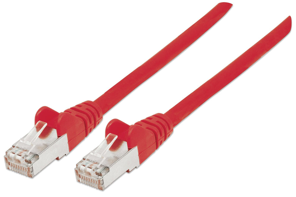 Intellinet Network Patch Cable, Cat6A, 2m, Red, Copper, S/FTP, LSOH / LSZH, PVC, RJ45, Gold Plated Contacts, Snagless, Booted, Lifetime Warranty, Polybag