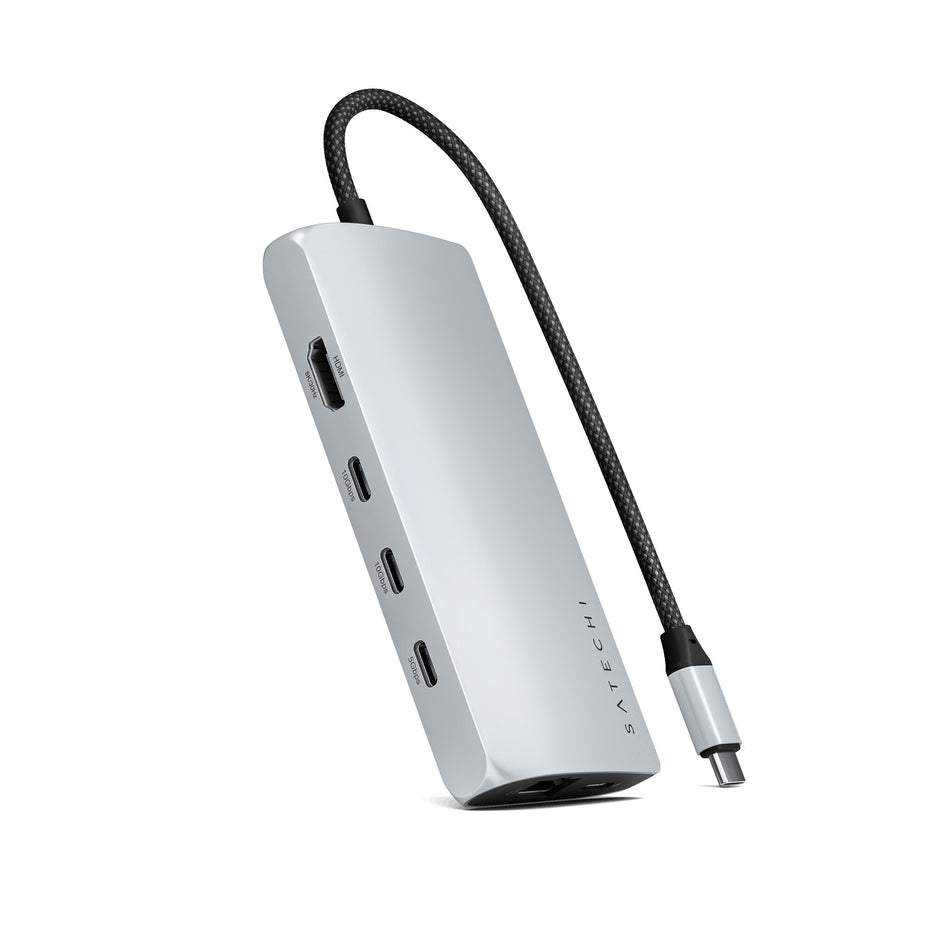 Satechi ST-P8KES laptop dock/port replicator Wired USB 3.2 Gen 1 (3.1 Gen 1) Type-C Silver