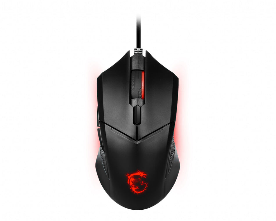 MSI CLUTCH GM08 Optical Gaming Mouse '4200 DPI Optical Sensor, 6 Programmable button, Symmetrical design, Durable switch with 10+ Million Clicks, Weight Adjustable, Red LED'