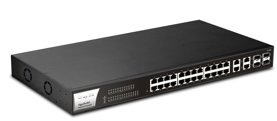 DrayTek P1282 Managed Gigabit Ethernet (10/100/1000) Power over Ethernet (PoE) 1U Black