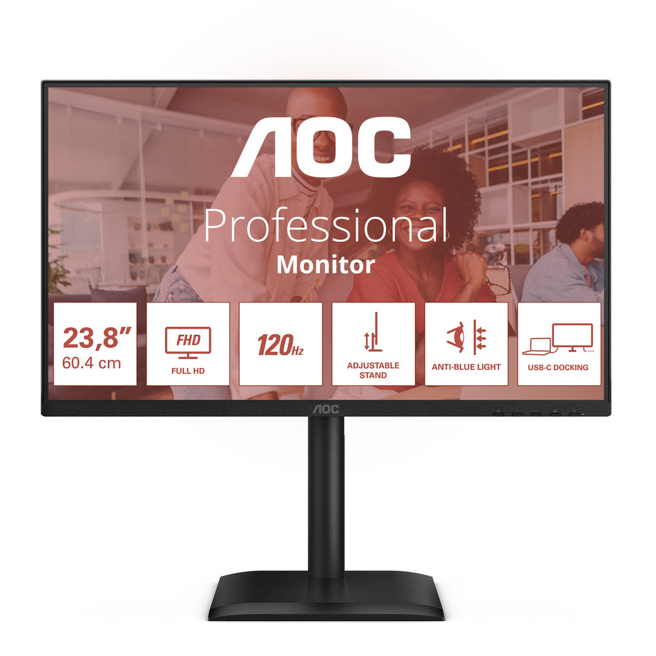 AOC E4 24E4CV computer monitor 60.5 cm (23.8") 1920 x 1080 pixels Full HD LED Black