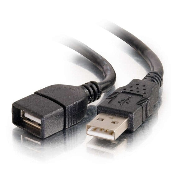 C2G 3.3ft (1m) USB 2.0 A Male to A Female Extension Cable - Black