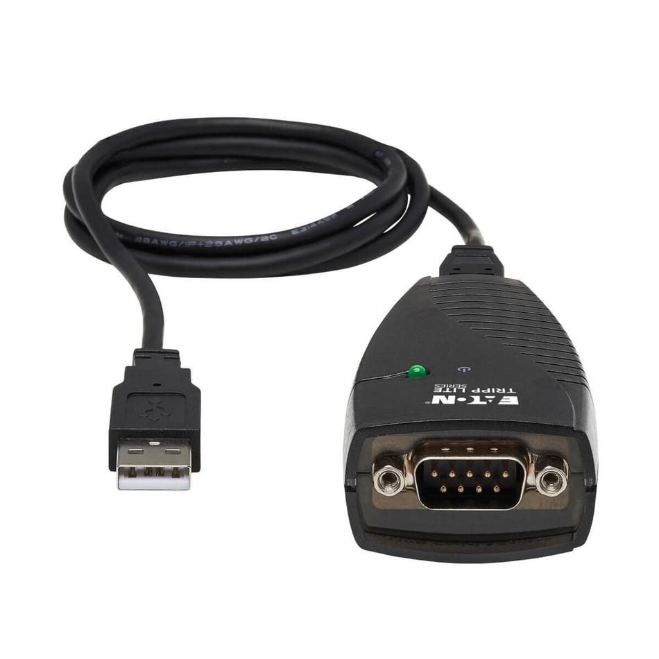 Tripp Lite USA-19HS Keyspan USB to Serial Adapter - USB-A Male to DB9 RS232 Male, 3 ft. (0.91 m), TAA