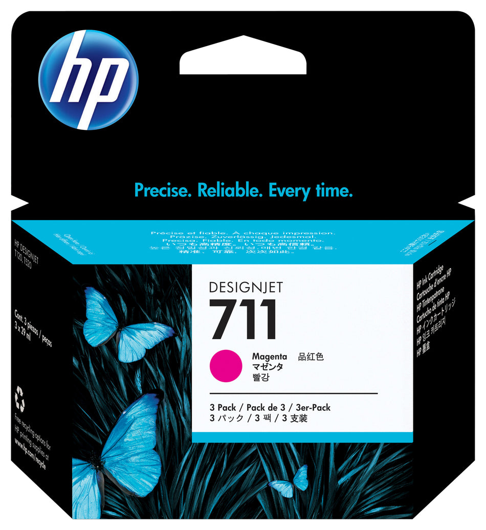 HP 711 3-pack 29-ml Magenta DesignJet Ink Cartridges