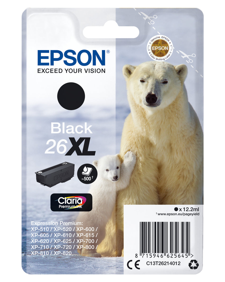 Epson Singlepack Black 26XL Claria Premium Ink