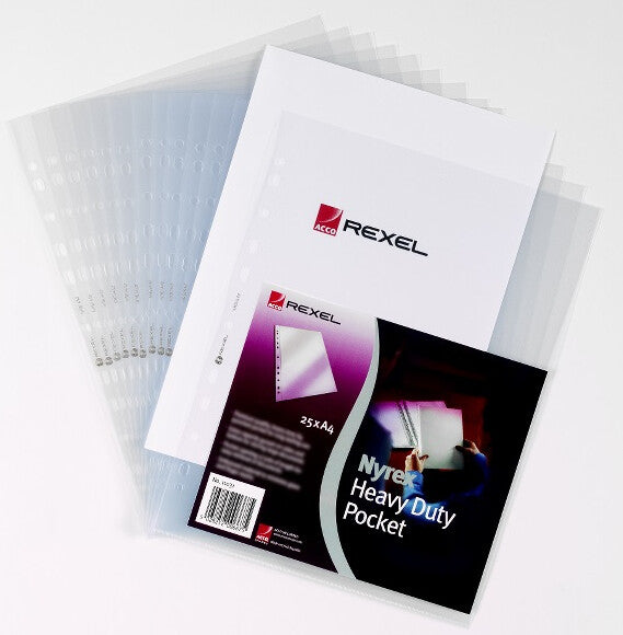 Rexel Nyrex™ Heavy Duty Top & Side Opening Pockets (25)