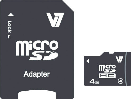 V7 4GB Micro SDHC Card Class 4 + Adapter