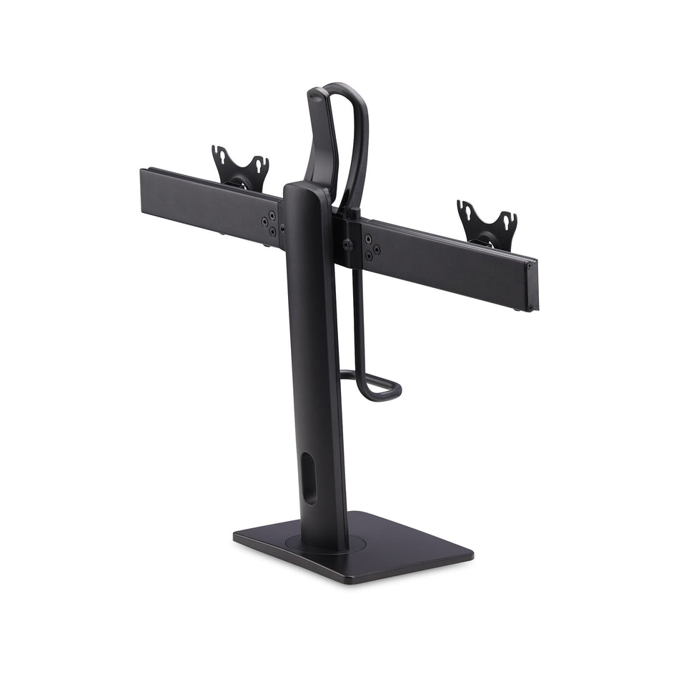 StarTech.com Crossbar Dual Monitor Desk Stand For Double 27-inch Screens, VESA Mount 75x75/100x100, Toolless Height Adjustment, Up To 13.2lb (6kg) Per Display