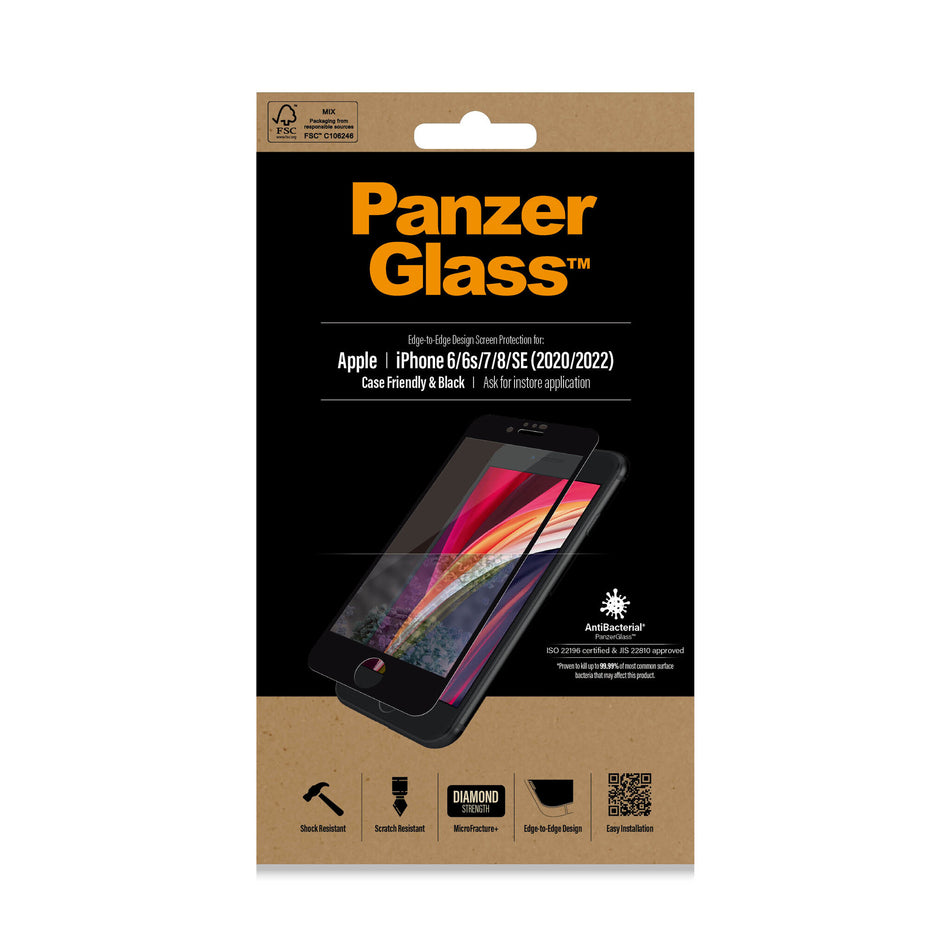 PanzerGlass ® Screen Protector iPhone 8 | 7 | 6s | 6 | SE (2020/2022) | Edge-to-Edge