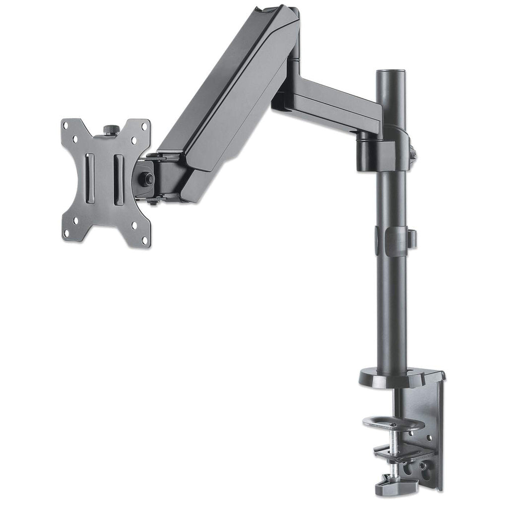 Manhattan Desk Mount for TV & Monitors (Full Motion Gas Spring), For screens 13" to 27", Clamp or Grommet Assembly, VESA compatibility: 75x75mm and 100x100mm - check the dimensions of the four mounting holes on back of screen to ensure it fits, Max 8kg,