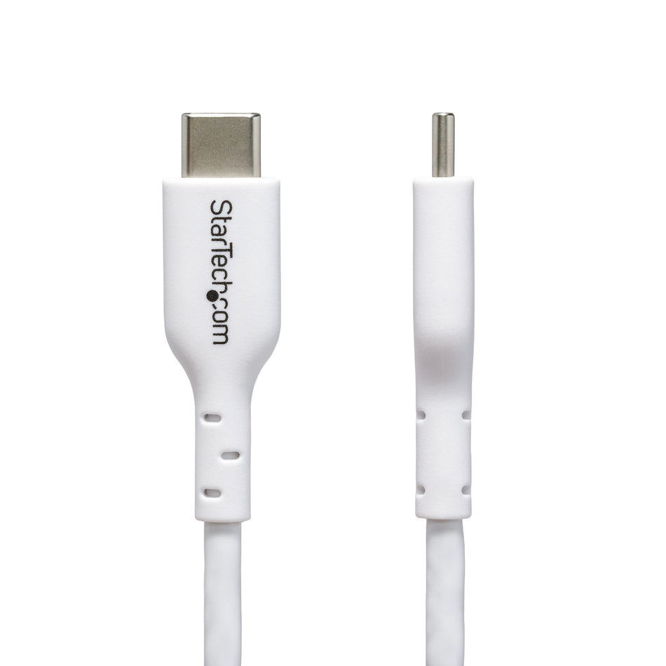 StarTech.com 3m (9.8ft) White USB-C Charging Cable, USB C Cable, USB 2.0 Type-C Laptop Charger Cord, 60W 3A Power Delivery, TPE Jacket, USB-C Data Transfer Cable, M/M