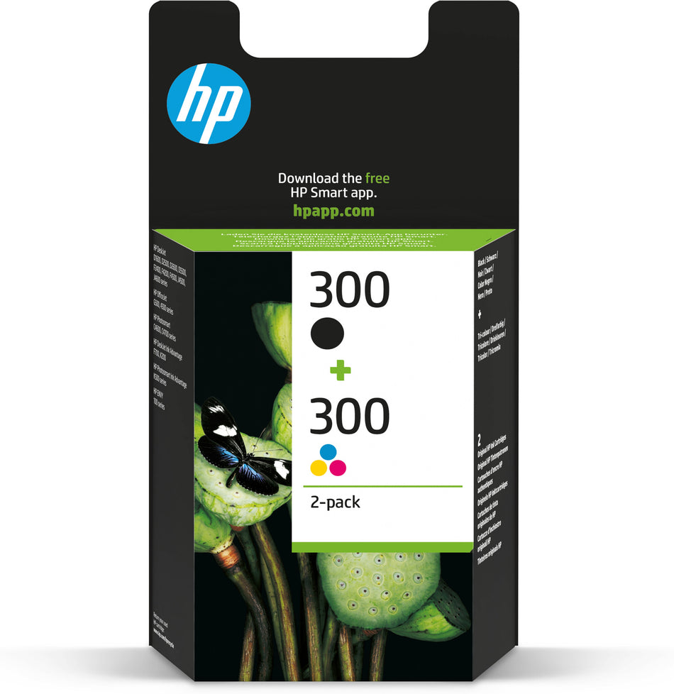 HP 300 2-pack Black/Tri-color Original Ink Cartridges