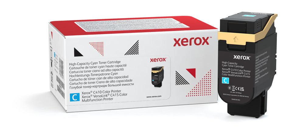 Xerox Genuine ® C410 Color Printer/VersaLink® C415 Color Multifunction Printer Cyan High capacity Toner Cartridge (7000 Pages) - 006R04686