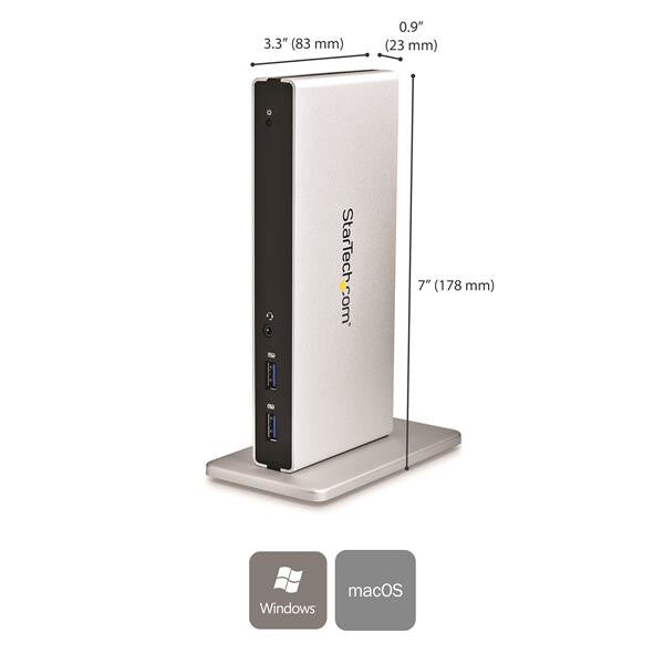 StarTech.com Dual-Monitor USB 3.0 Docking Station with DVI and Vertical Stand