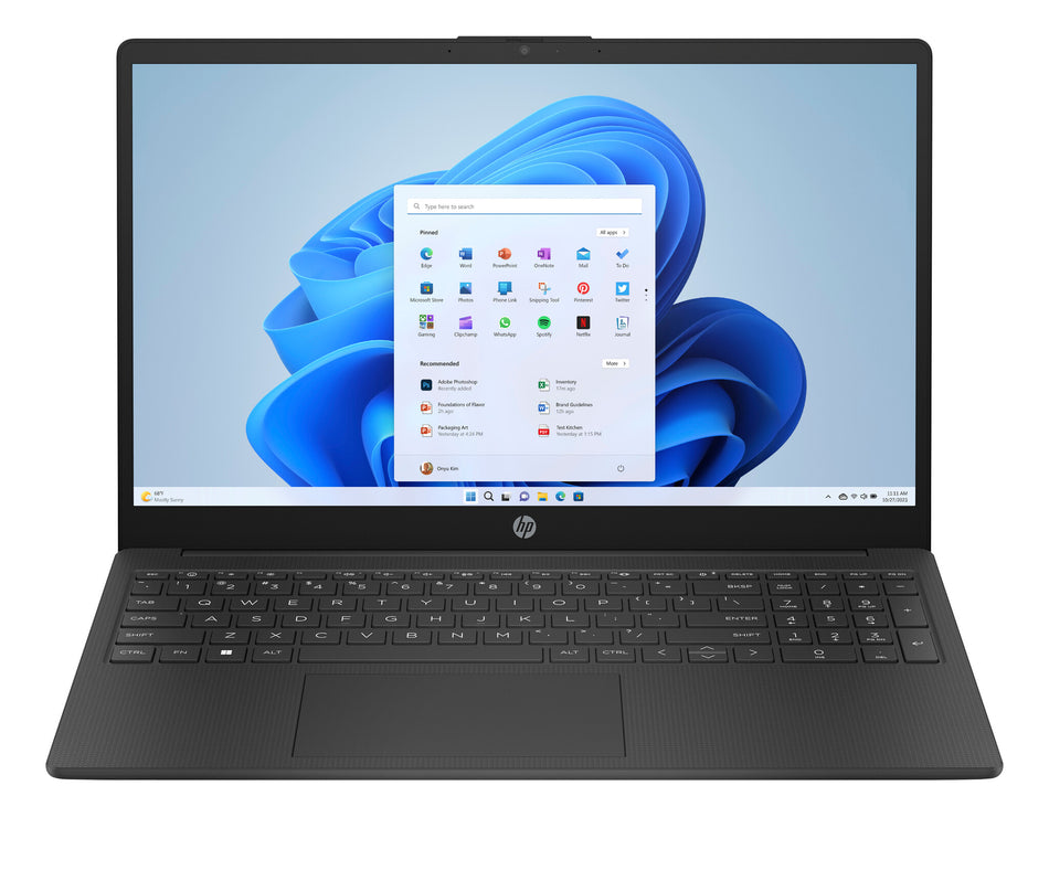 HP 15-fd0058na Intel Core i3 N-series i3-N305 Laptop 39.6 cm (15.6") Full HD 8 GB DDR4-SDRAM 256 GB SSD Wi-Fi 6 (802.11ax) Windows 11 Home Black
