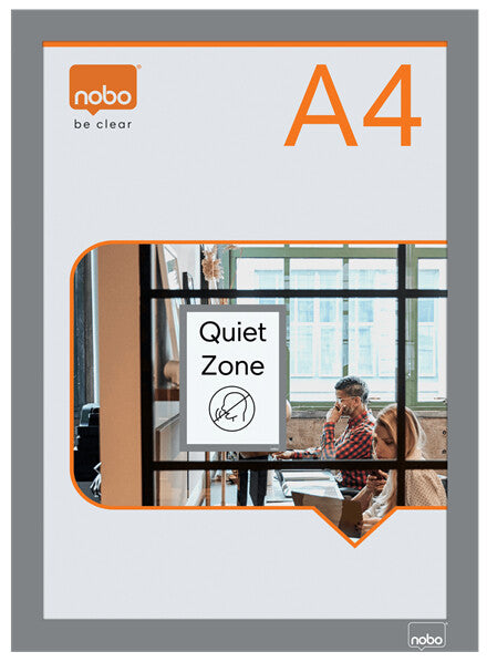 Nobo Self-adhesive Magnetic Poster Frame A4, Silver