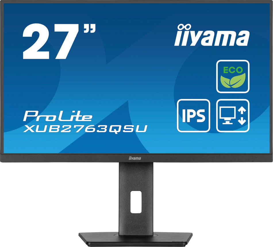 iiyama ProLite XUB2763QSU-B1 computer monitor 68.6 cm (27") 2560 x 1440 pixels Full HD LED Black