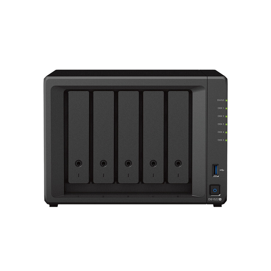 Synology DiskStation DS1522+ NAS/storage server Tower AMD Embedded R-Series SoC R1600 8 GB DDR4 0 TB DiskStation Manager Black