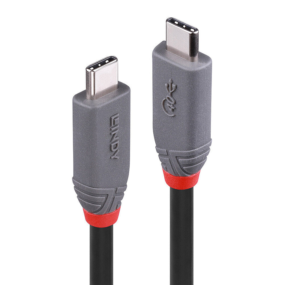 Lindy 0.8m USB 4 Type C Cable, 40Gbps, Anthra Line