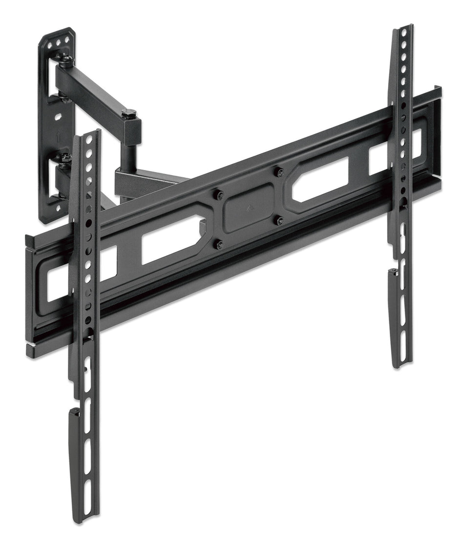 Manhattan TV & Monitor Mount, Wall, Full Motion, 1 screen, Screen Sizes: 37-65", Black, VESA 100x100 to 600x400mm, Max 35kg, LFD, Tilt & Swivel with 3 Pivots, Lifetime Warranty