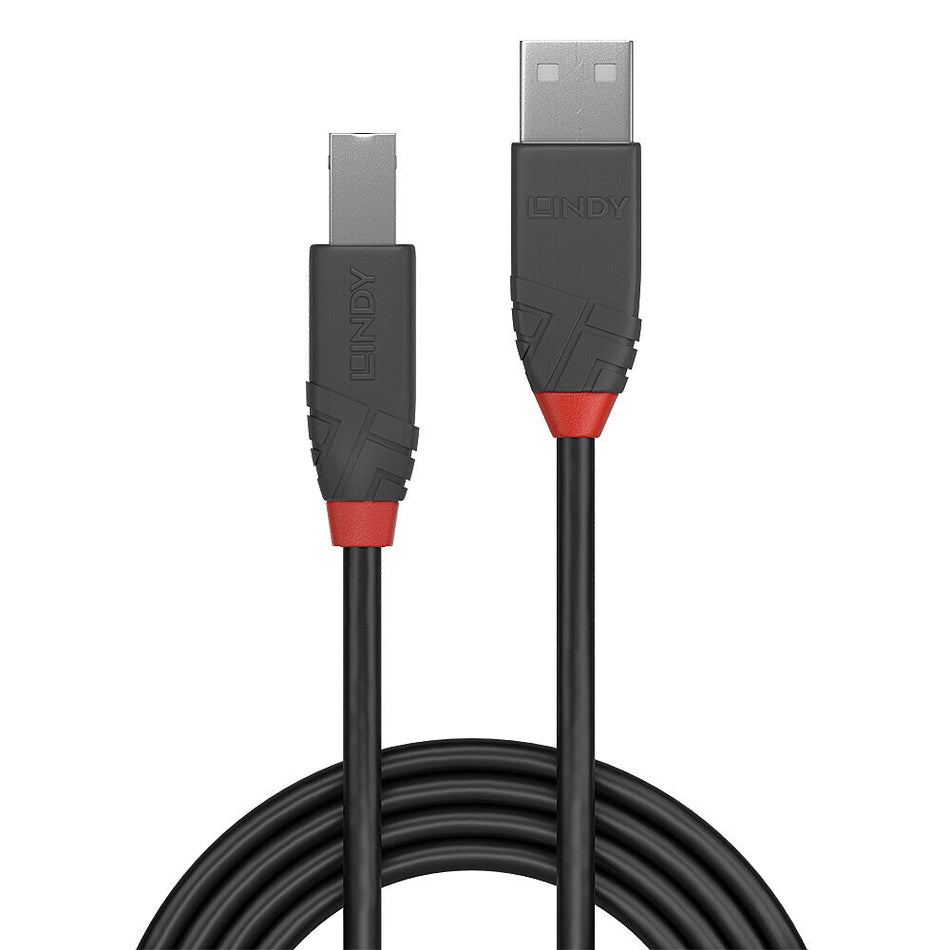 Lindy 7.5m USB 2.0 Type A to B Cable, Anthra Line