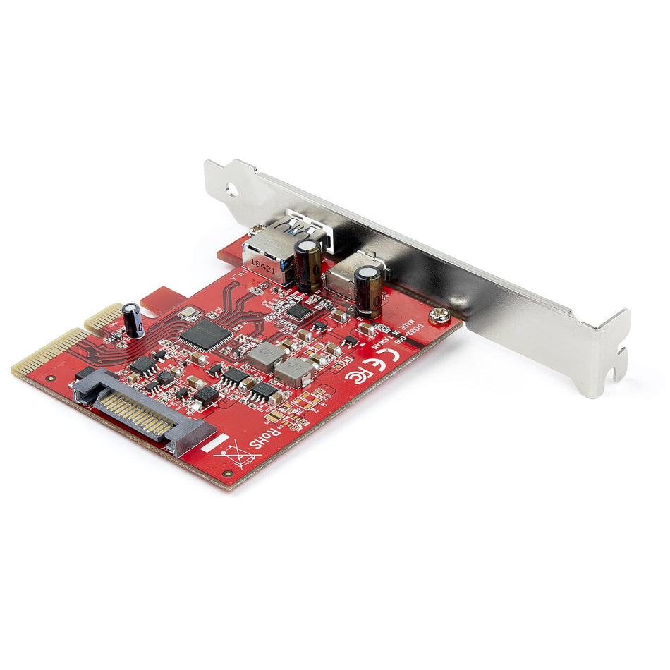 StarTech.com 2-Port 10Gbps USB-A & USB-C PCIe Card - USB 3.1 Gen 2 PCI Express Type C/A Host Controller Card Adapter - USB 3.2 Gen 2x1 PCIe Expansion Add-On Card - Windows, macOS, Linux