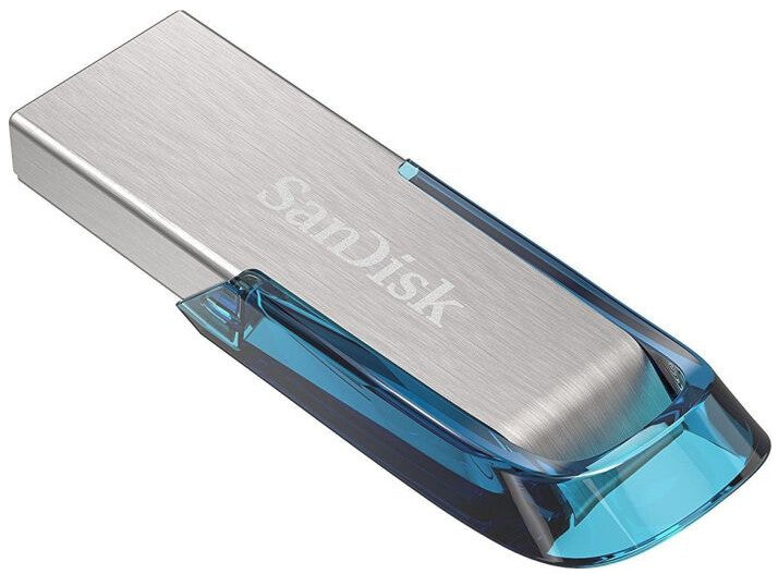 SanDisk Ultra Flair USB flash drive 128 GB USB Type-A 3.2 Gen 1 (3.1 Gen 1) Blue, Silver