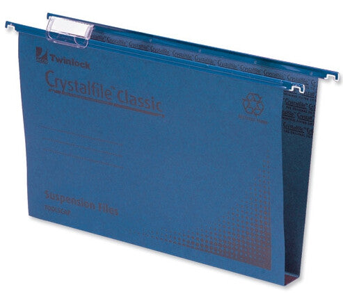 Rexel Crystalfile Classic Foolscap Suspension File 30mm Blue (50)