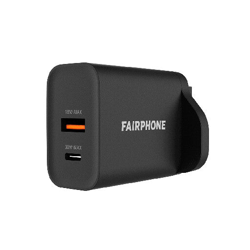 Fairphone ACCHAR-202-UK1 mobile device charger Universal Black AC Fast charging Indoor