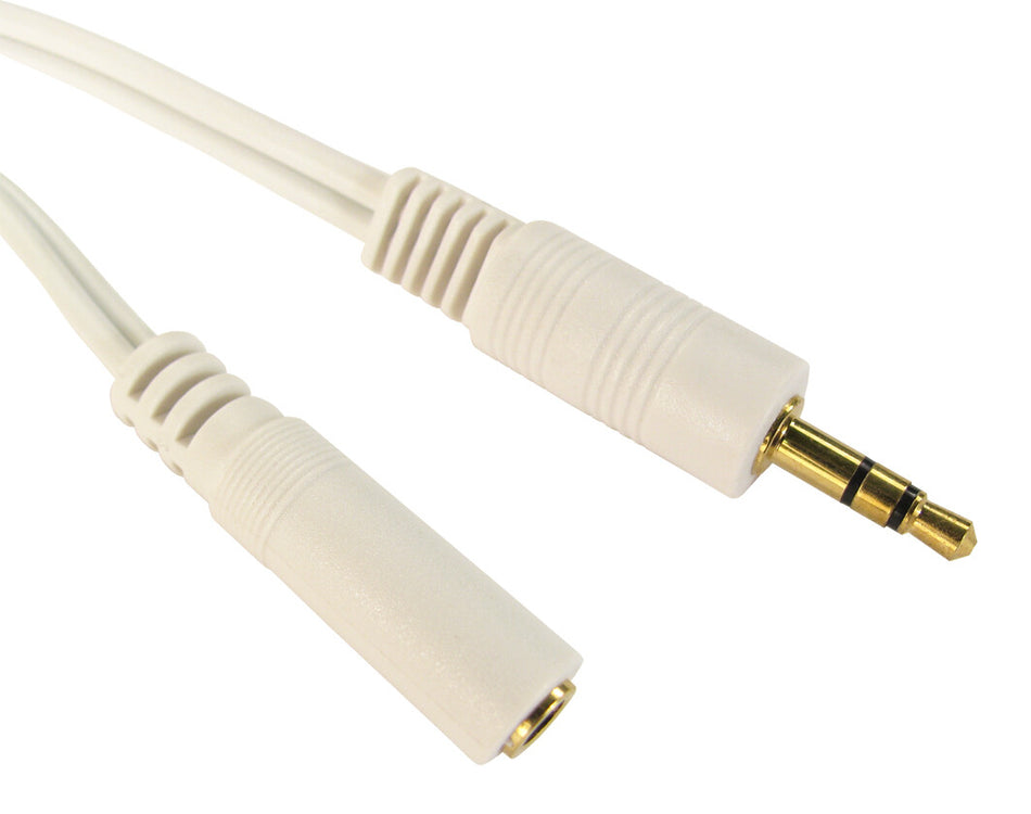 Cables Direct 3.5 mm - 3.5 mm M/F 2m audio cable 3.5mm White