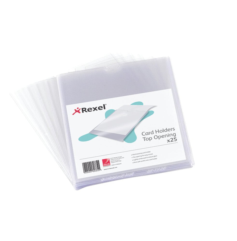 Rexel Nyrex™ Card Holders 152x102mm Clear (25)