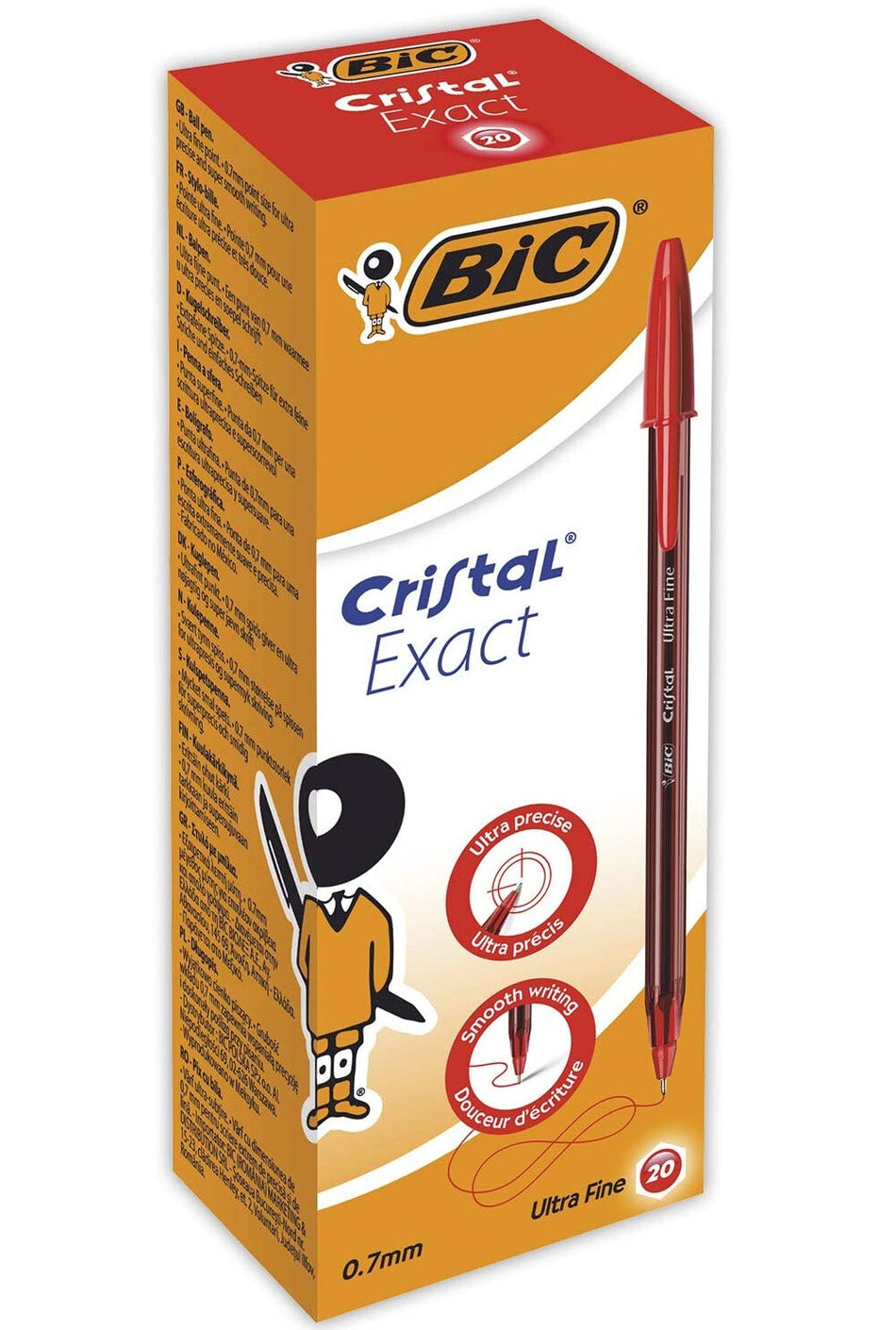 BIC Cristal Exact Red Stick ballpoint pen Ultra Fine 20 pc(s)