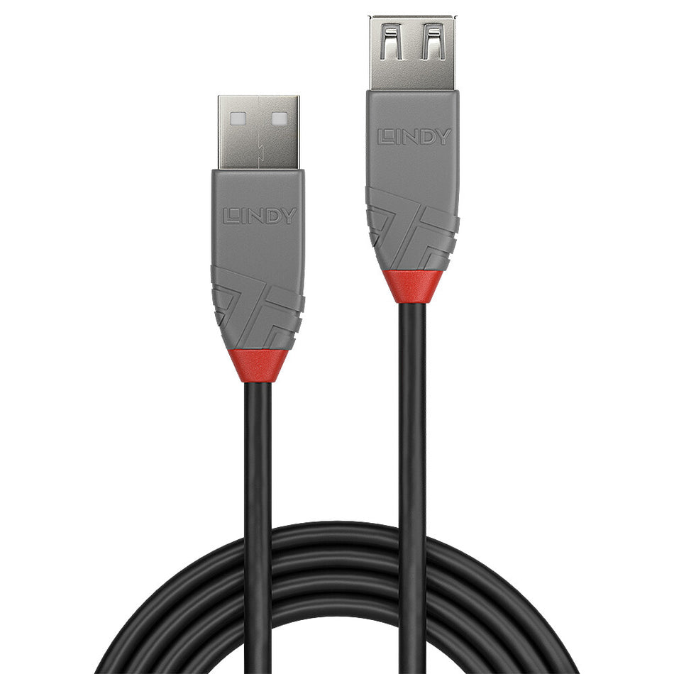 Lindy 0.2m USB 2.0 Type A Extension Cable, Anthra Line