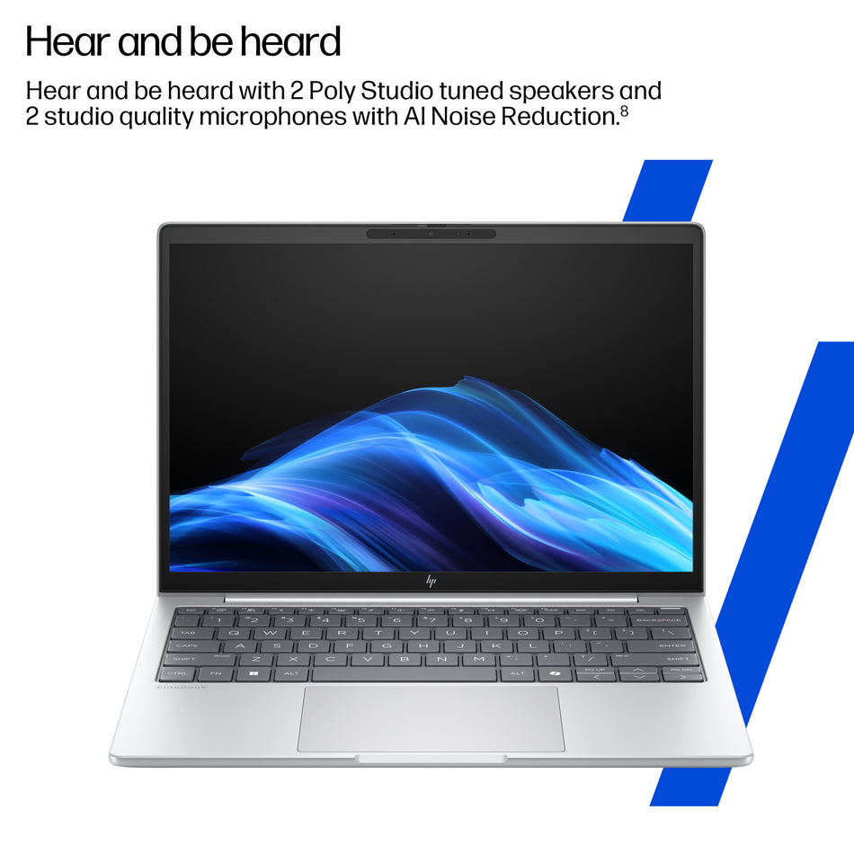 HP EliteBook 8 G1i 14 inch Notebook AI PC Wolf Pro Security Edition Intel Core Ultra 5 225U Laptop 35.6 cm (14") WUXGA 16 GB DDR5-SDRAM 512 GB SSD Wi-Fi 6E (802.11ax) Windows 11 Pro Silver