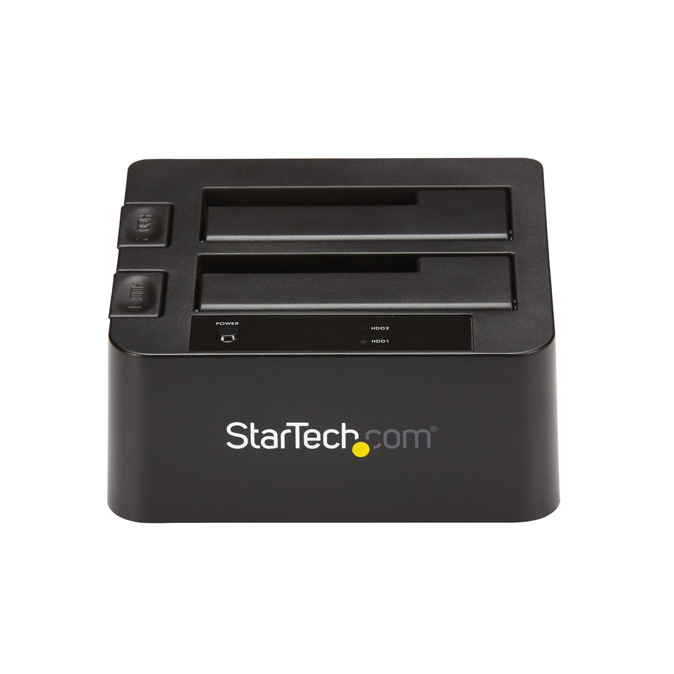 StarTech.com Dual-Bay USB 3.2 Gen 2 to SATA Hard Drive Docking Station, USB 10Gbps Hard Drive Dock, External 2.5/3.5" SATA I/II/III SSD/HDD Docking Station, Hot-Swap Hard Drive Bay, Top-Loading