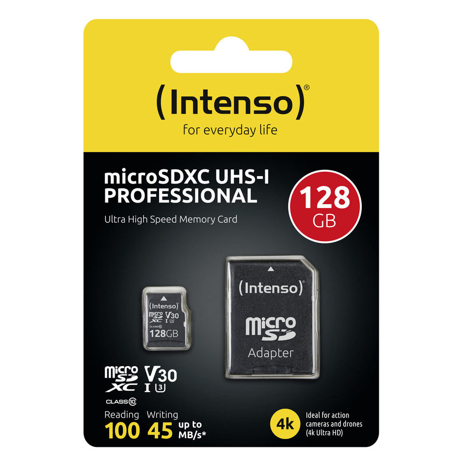 Intenso microSDXC 128GB Class 10 UHS-I Professional - Extended Capacity SD (MicroSDHC)