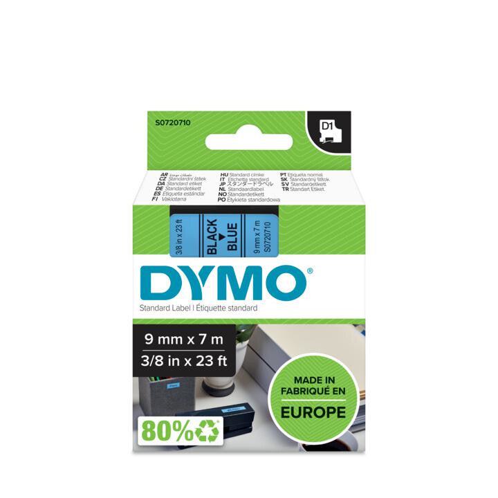 DYMO D1 Standard - Black on Blue - 9mm