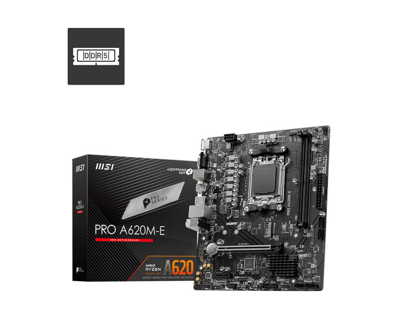 MSI PRO A620M-E motherboard AMD A620 Socket AM5 micro ATX