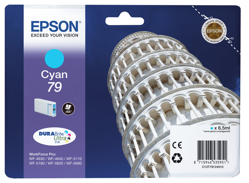 Epson Tower of Pisa Singlepack Cyan 79 DURABrite Ultra Ink