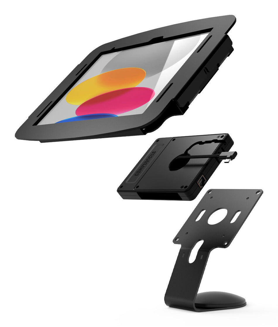 Compulocks iPad 10.9" 10th Gen Space Enclosure Core Counter Stand or Wall Mount Plus Hub Black