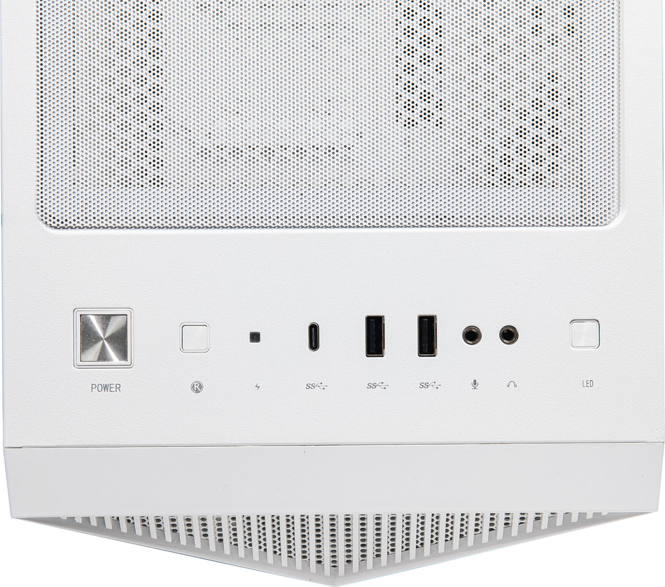 MSI MPG GUNGNIR 110R WHITE Mid Tower Gaming Computer Case 'White, 4x 120mm ARGB Fan, 1 to 6 ARGB Control board, USB Type-C, Tempered Glass, Center, ATX, mATX, mini-ITX'