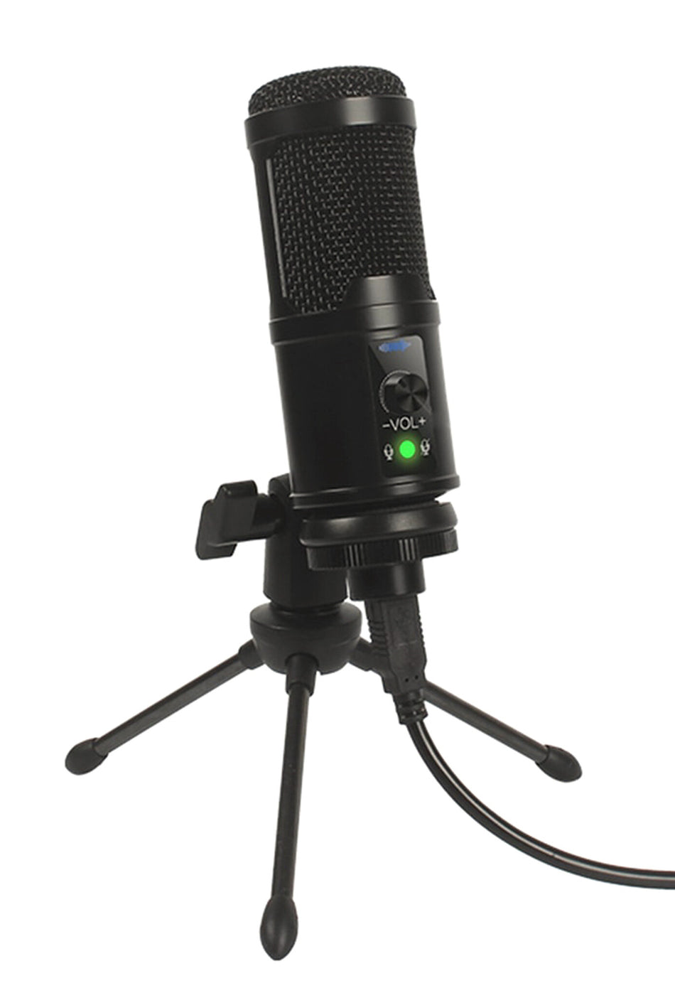 Varr Gaming USB Microphone, Tripod Stand Y Pop Filter Set, Microphone sensitivity 25m V/Pa (-36dB±2dB), Optimal sound distance 150 to 300mm max, 45° degree, USB-A to USB-B 1.5m cable included (USB-B input into microphone)