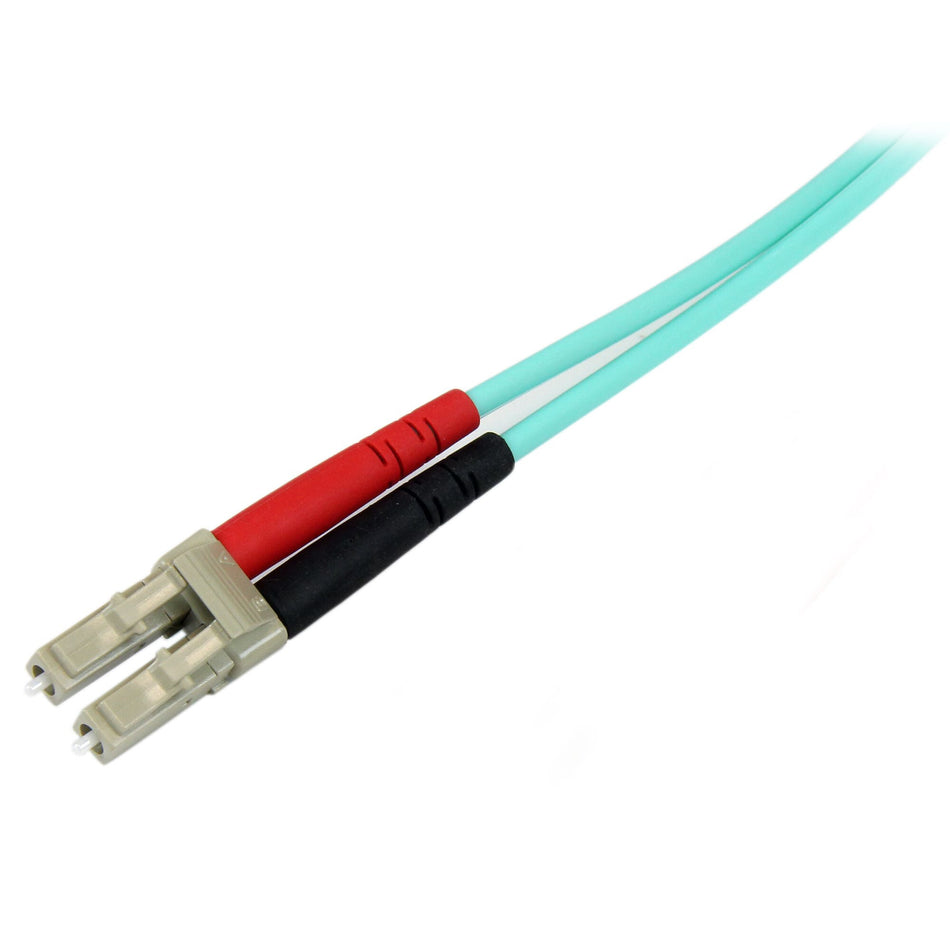 StarTech.com 10m (30ft) LC/UPC to LC/UPC OM3 Multimode Fiber Optic Cable, Full Duplex 50/125µm Zipcord Fiber Cable, 100G, Low Insertion Loss, LSZH Fiber Jumper Cord