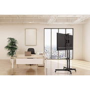 Manhattan Trolley Mount Stand for TV & Monitors, For screens 37" to 65", VESA compatibility: all between 200x200 to 600x400mm - check the dimensions of the four mounting holes on back of screen to ensure it fits, Max 40kg, Black, LFD, Bracket, Lifetime